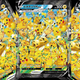 Image of three of the same Pokémon card with art featuring 25 different Pikachu drawn by 25 different artists.
